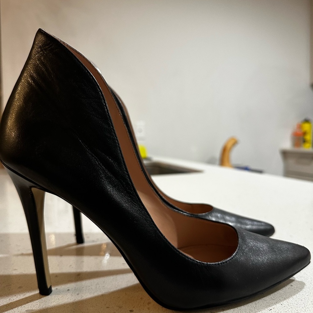 Enzo Angiolini ‘Fayson’ Black Leather High Heels
